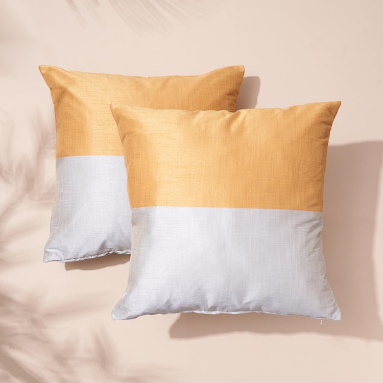 Wesley Panel Set of 2 Colourblocked Cushion Covers - 45x45cm