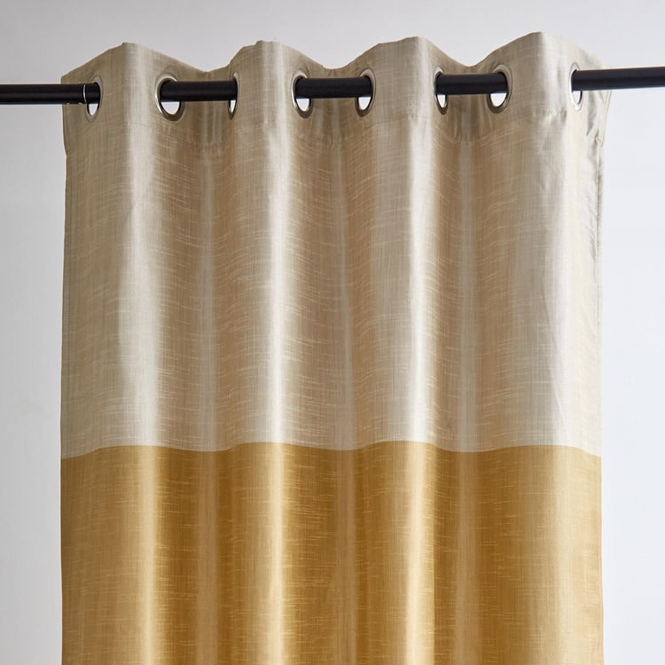 Contempo Set of 2 Colourblocked Room Darkening Window Curtains