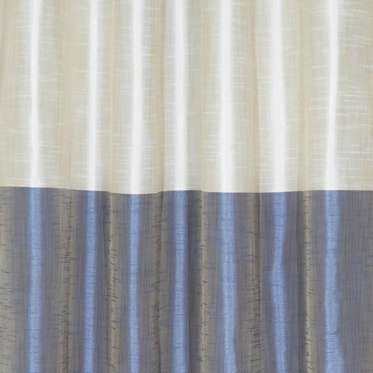 Contempo Set of 2 Colourblocked Room Darkening Door Curtains