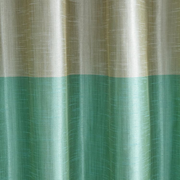 Contempo Set of 2 Colourblock Room Darkening Door Curtains - 7ft