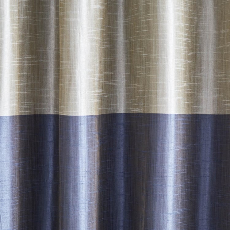 Contempo Set of 2 Colourblocked Room Darkening Window Curtains