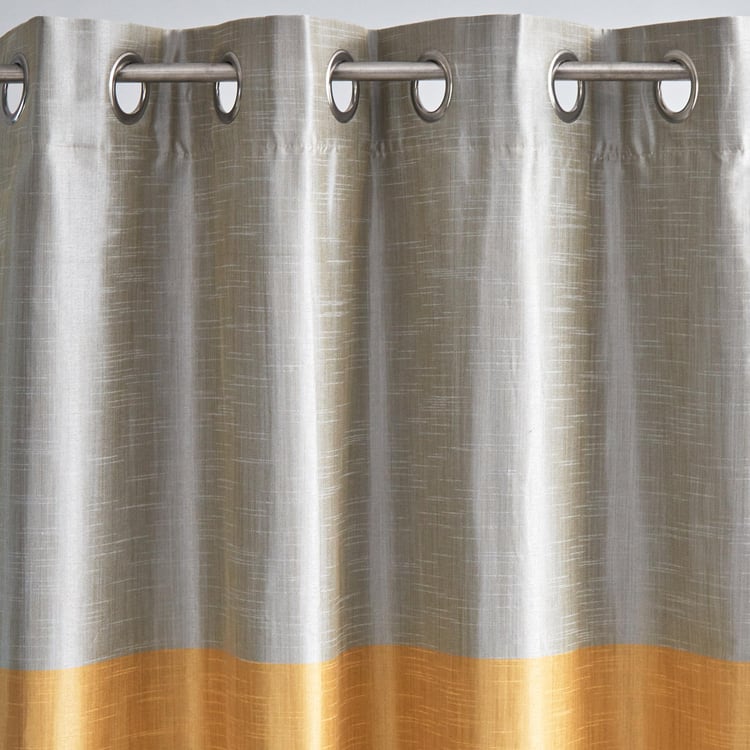 Contempo Set of 2 Colourblock Room Darkening Door Curtains - 7ft