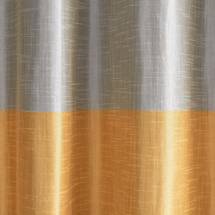 Contempo Set of 2 Colourblock Room Darkening Door Curtains - 7ft