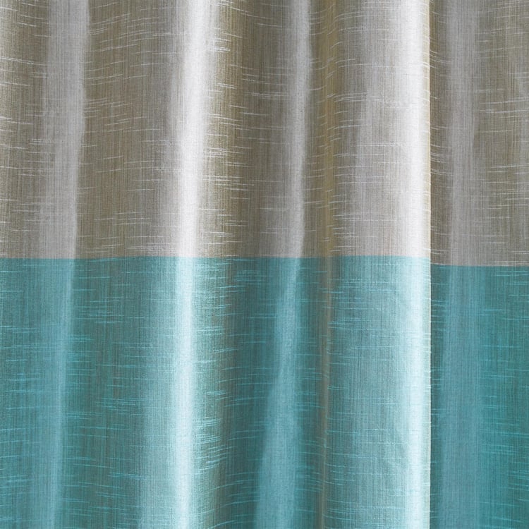 Contempo Set of 2 Colourblock Room Darkening Door Curtains - 7ft
