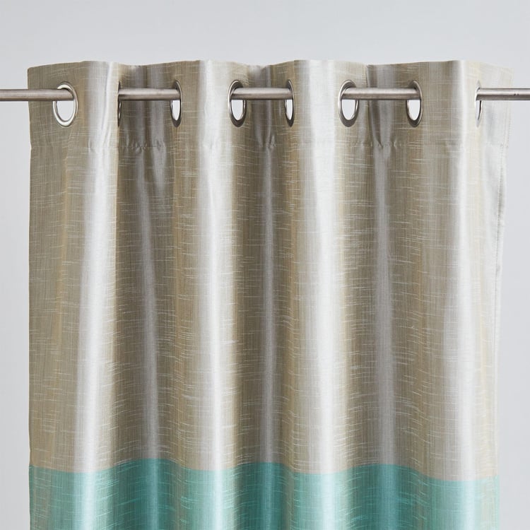 Contempo Set of 2 Colourblocked Room Darkening Window Curtains