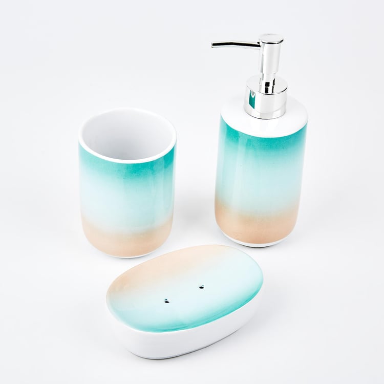 Petrichor Franca 3Pcs Printed Ceramic Bathroom Set