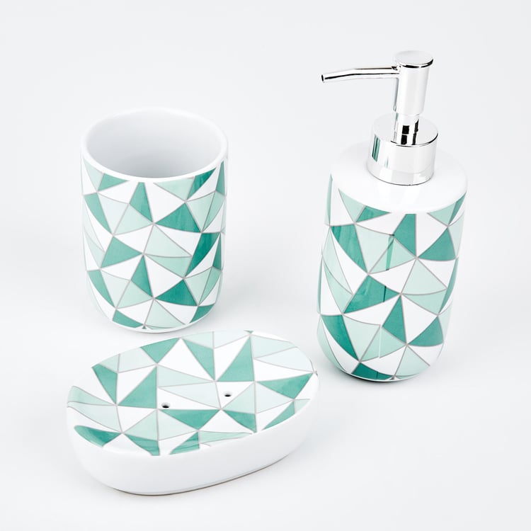 Petrichor Avalon 3Pcs Printed Ceramic Bathroom Set