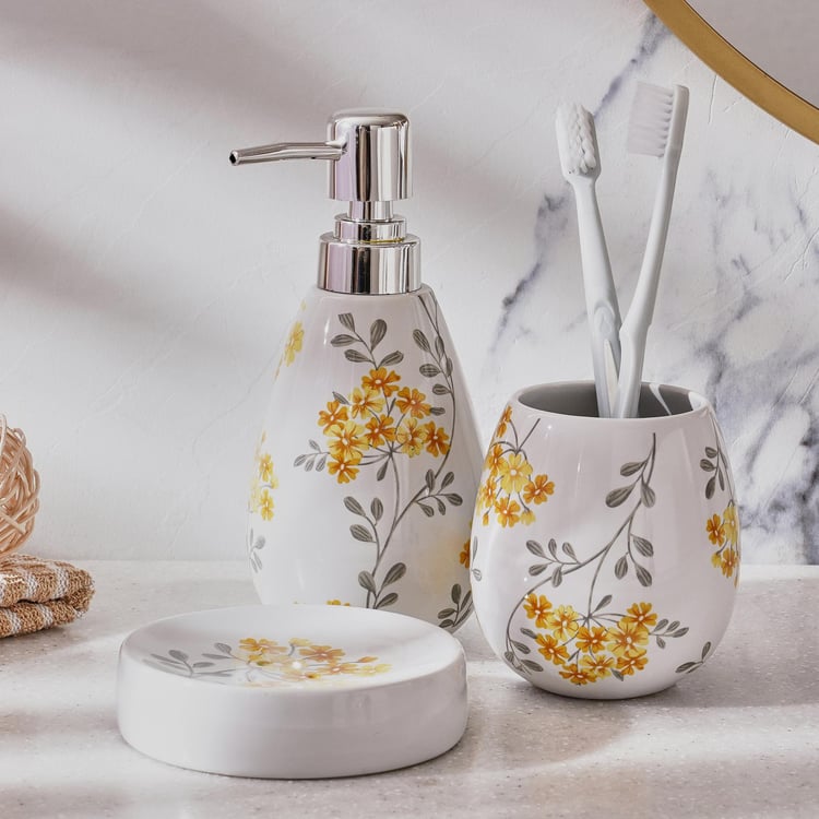 Petrichor Parker 3Pcs Printed Ceramic Bathroom Set