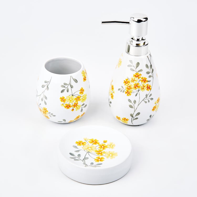 Petrichor Parker 3Pcs Printed Ceramic Bathroom Set