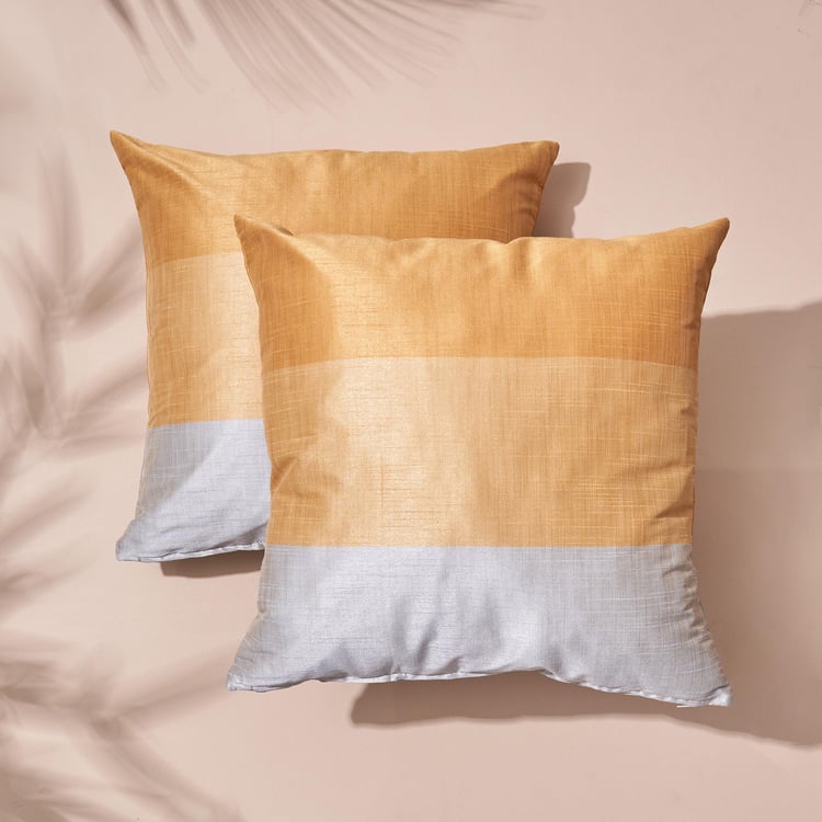 Wesley Set of 2 Colourblock Cushion Covers - 45x45cm