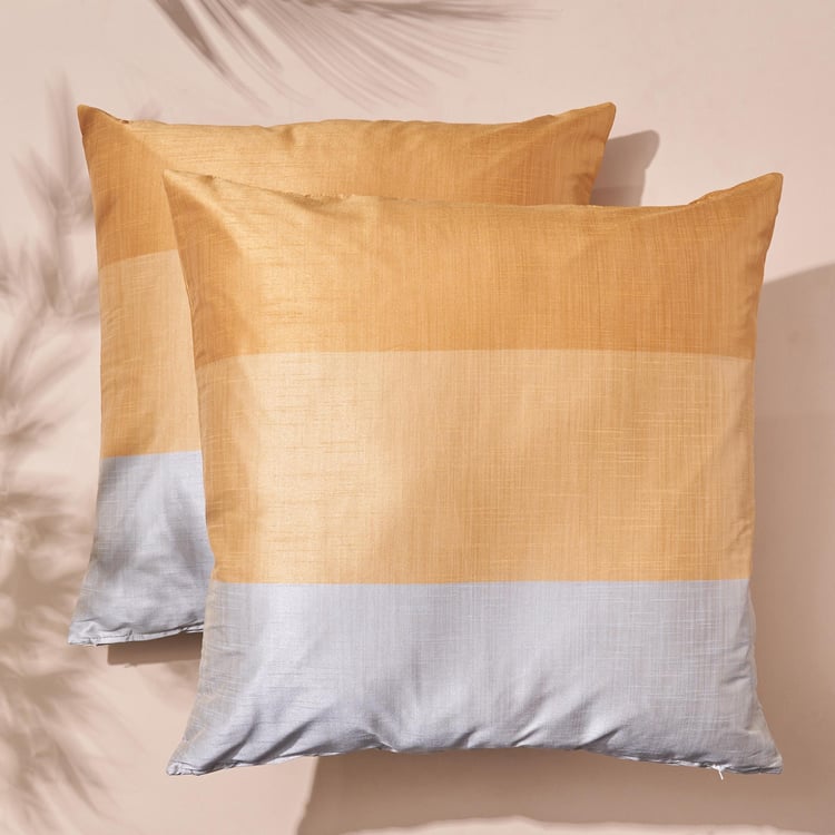 Wesley Set of 2 Colourblocked Cushion Covers - 65x65cm