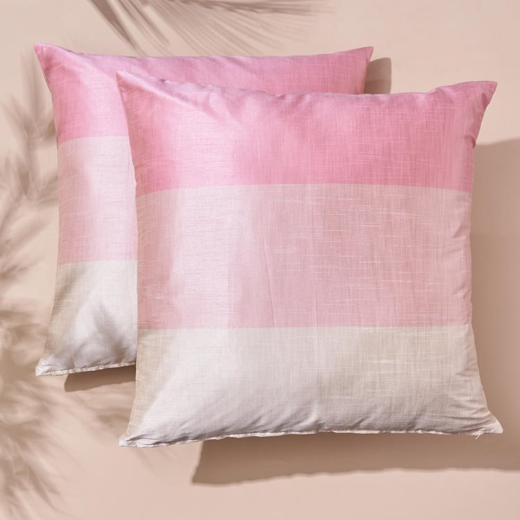 Wesley Set of 2 Colourblocked Cushion Covers - 65x65cm