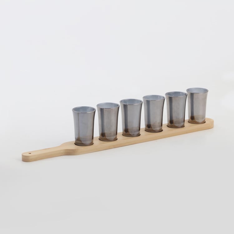 Chef Special Seong Set of 6 Shot Glasses with Bamboo Tray - 45ml