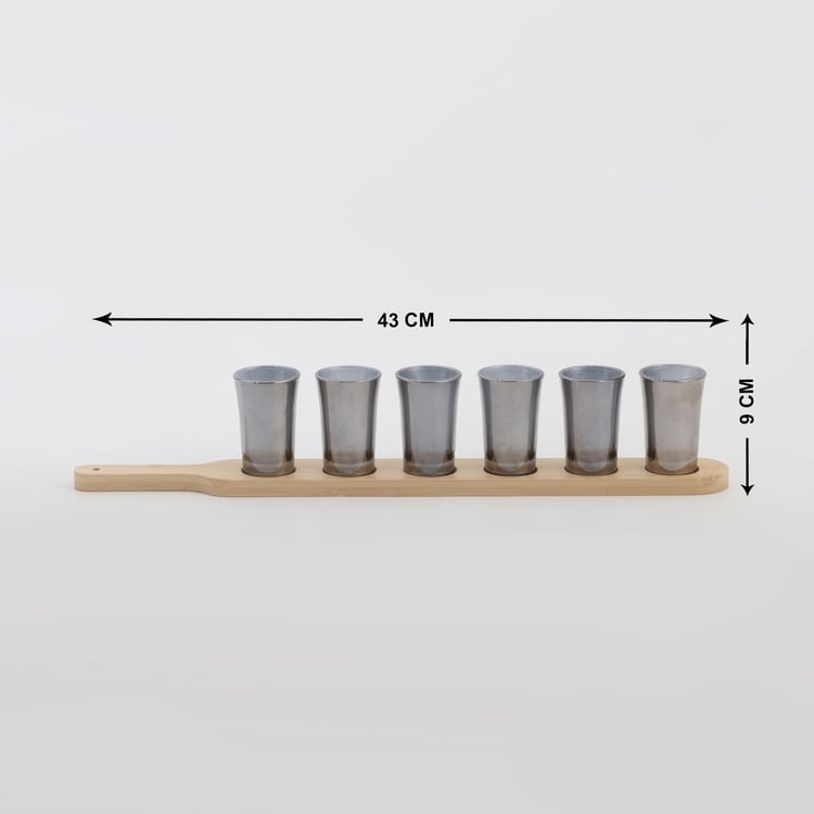 Chef Special Seong Set of 6 Shot Glasses with Bamboo Tray - 45ml