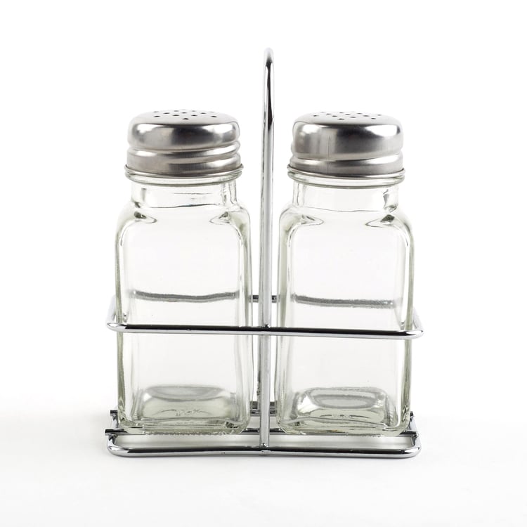 Pacific Blithe Set of 2 Glass Spice Jars with Stand - 80ml