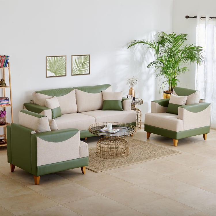 Calvin Fabric 3+1+1 Seater Sofa Set - Beige