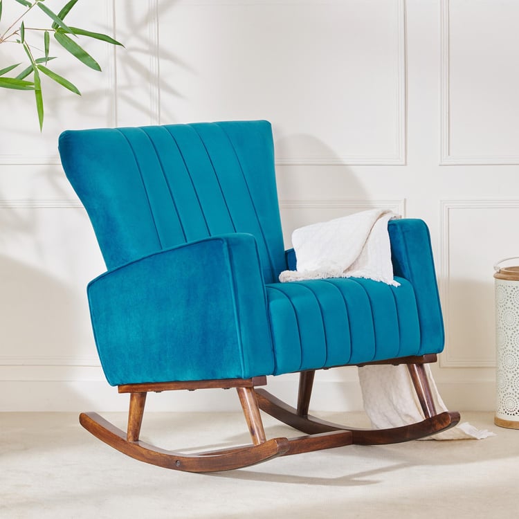 Albus Velvet Rocking Chair - Teal