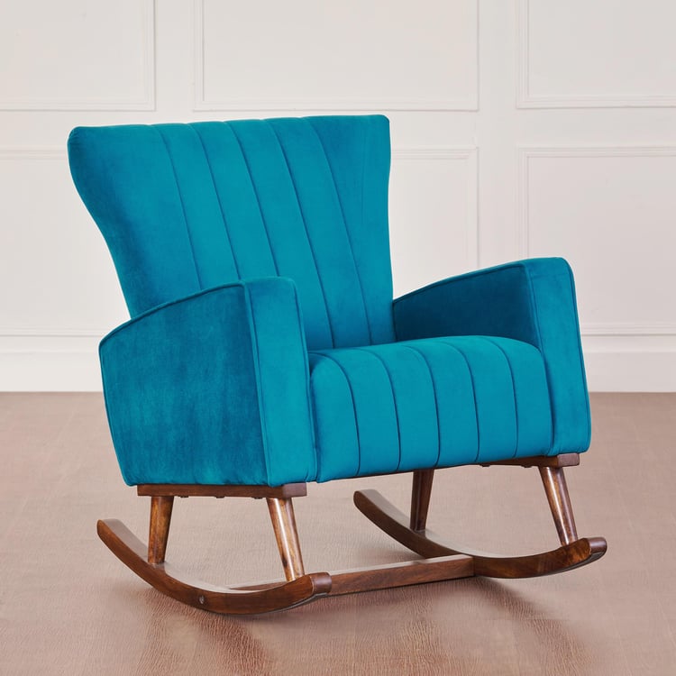 Albus Velvet Rocking Chair - Teal