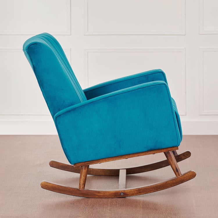 Albus Velvet Rocking Chair - Teal