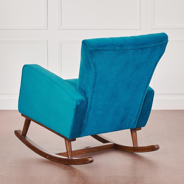 Albus Velvet Rocking Chair - Teal