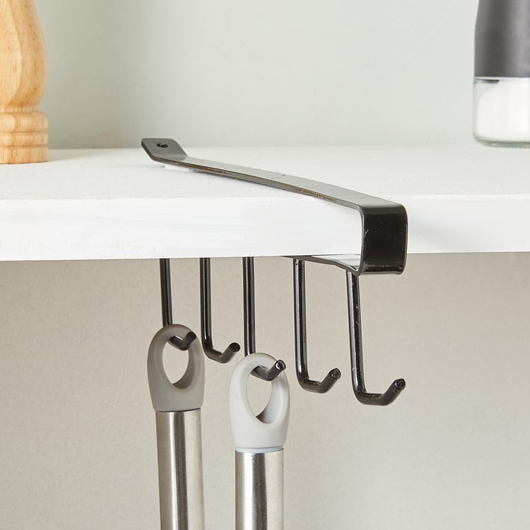 Chef Special Metal Under Shelf 5-Mug Hooks