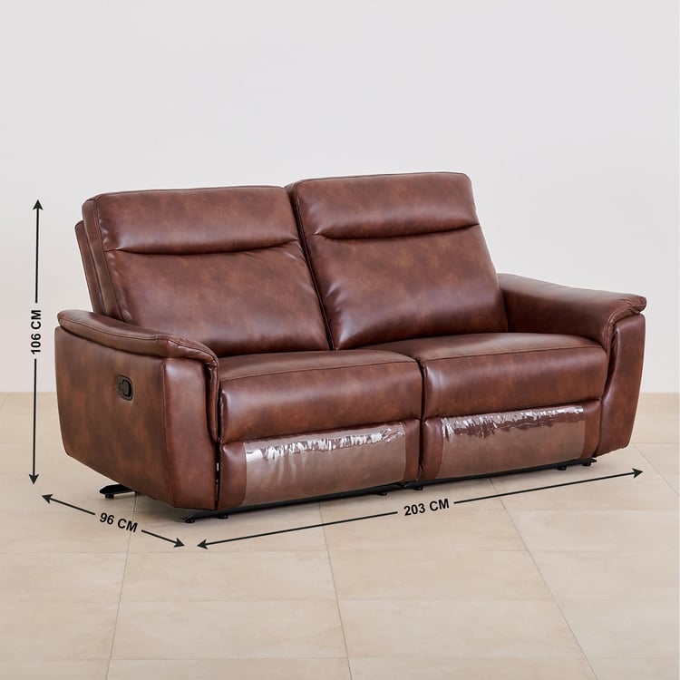 Darwin Faux Leather 3+2+1 Seater Recliner Set - Brown