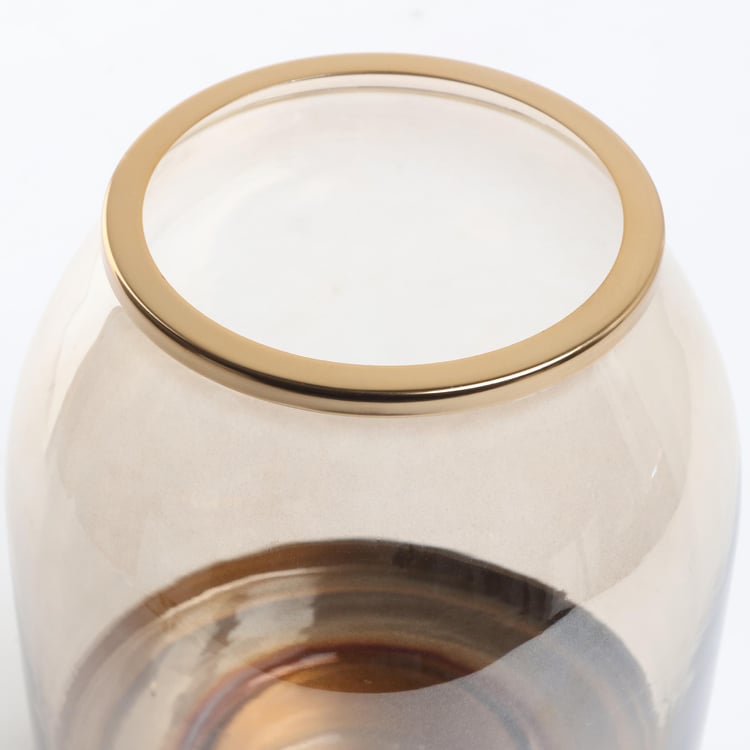 Selena Everlyn Metal & Glass Hurricane Candle Holder