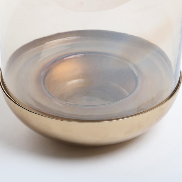 Selena Everlyn Metal & Glass Hurricane Candle Holder