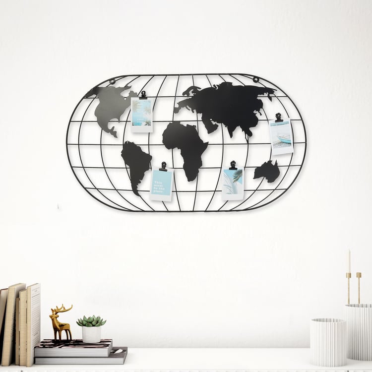 Corsica Metal Globe Grid Photo Frame with Clips - 59x35cm