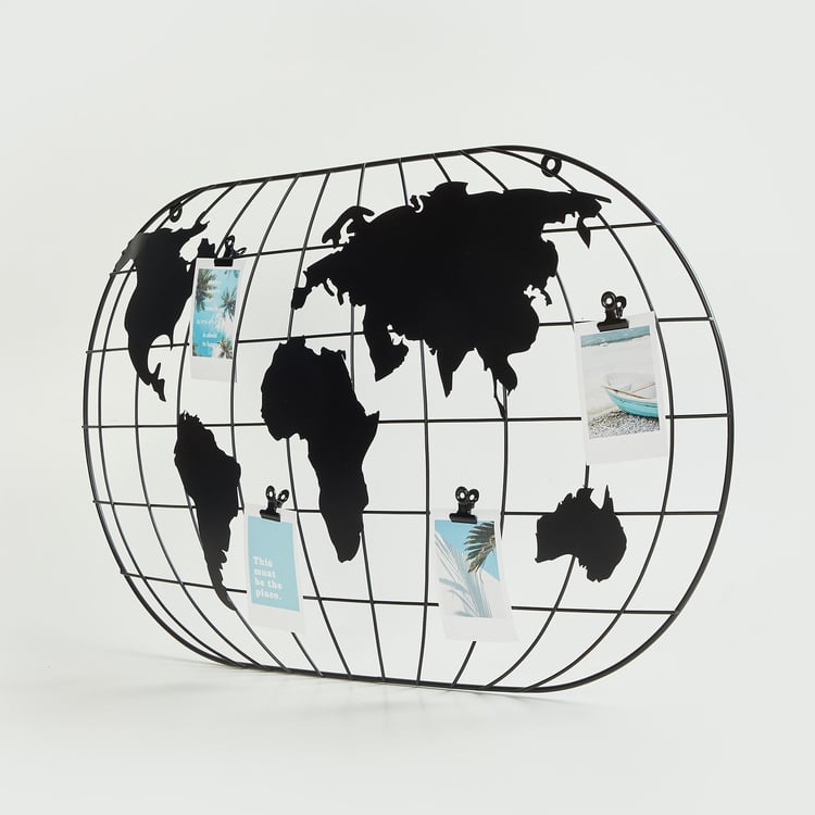 Corsica Metal Globe Grid Photo Frame with Clips - 59x35cm