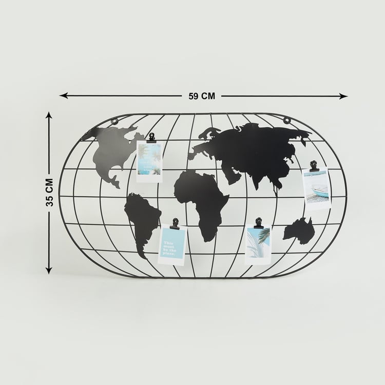 Corsica Metal Globe Grid Photo Frame with Clips - 59x35cm