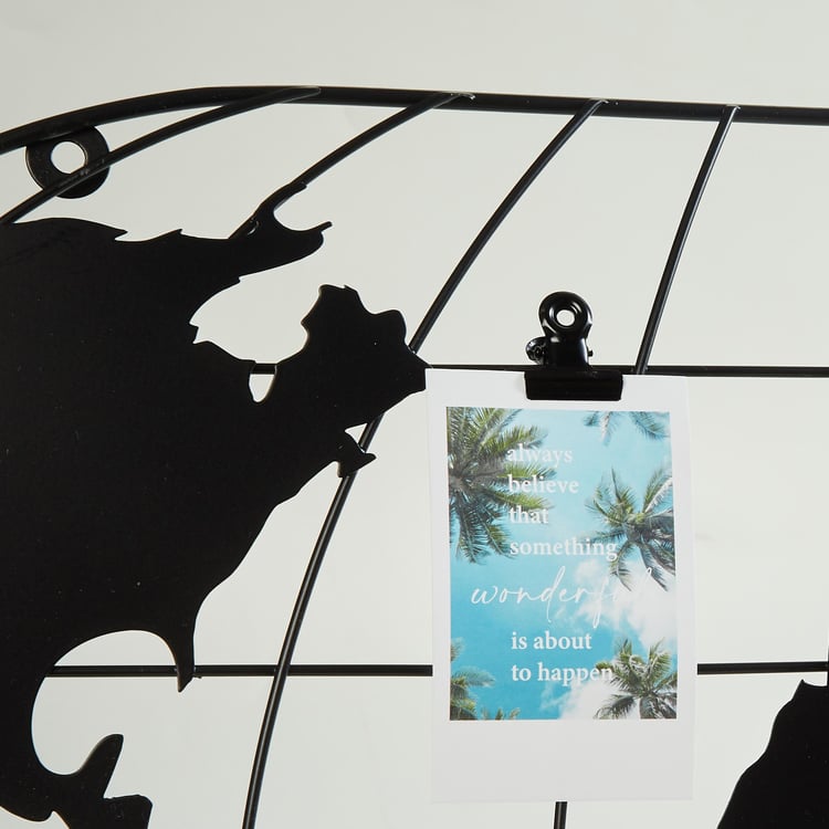 Corsica Metal Globe Grid Photo Frame with Clips - 59x35cm