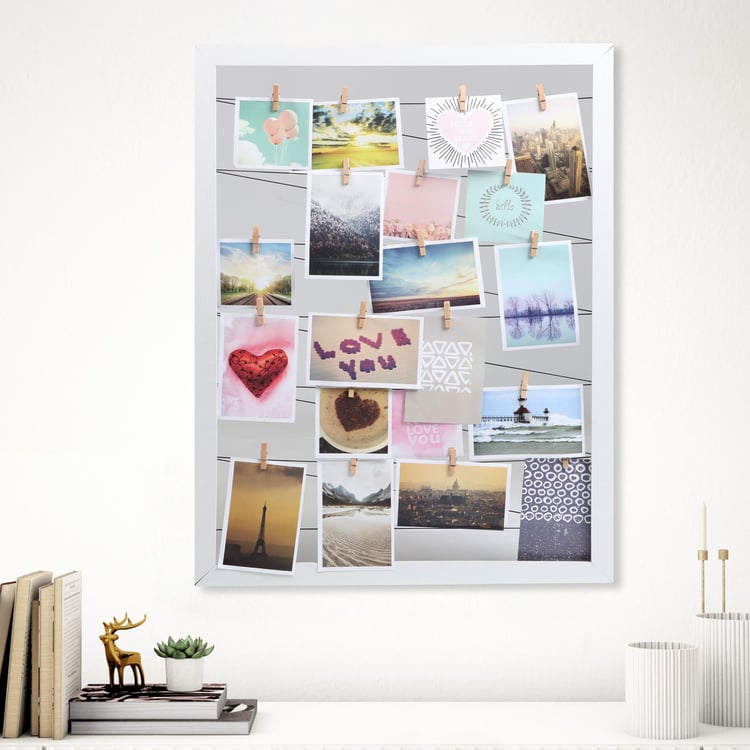 Corsica Wooden Montage Photo Frame with Clips - 75x55cm