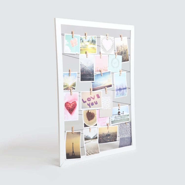 Corsica Wooden Montage Photo Frame with Clips - 75x55cm