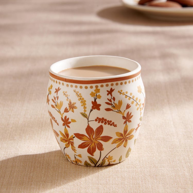 Corsica Mohar Stoneware Printed Kulhad - 180ml