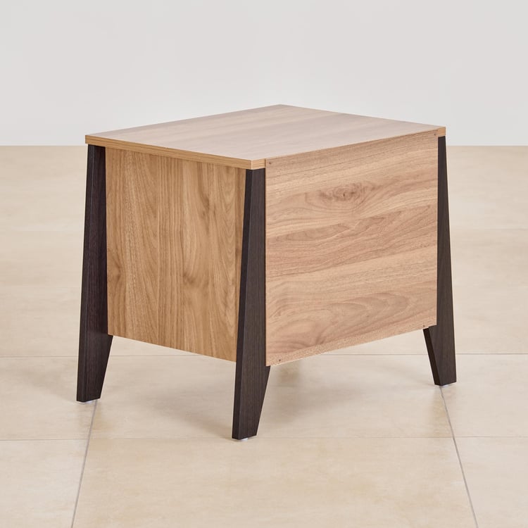 Helios Bed Side Table With Drawer - Brown