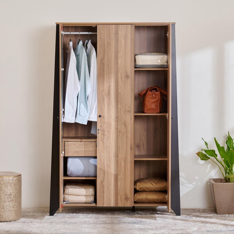 Helios Amberly 3-Door Wardrobe - Brown