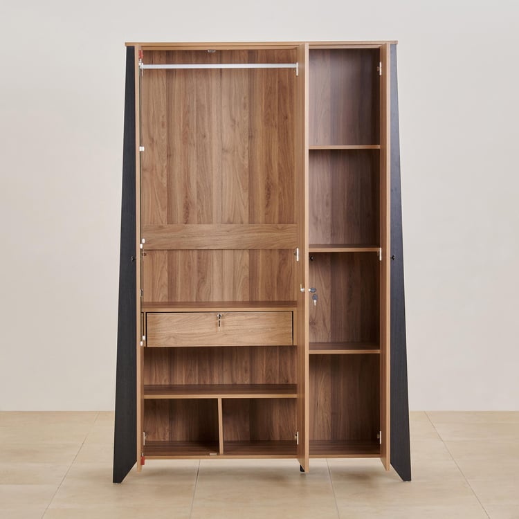 Helios Amberly 3-Door Wardrobe - Brown