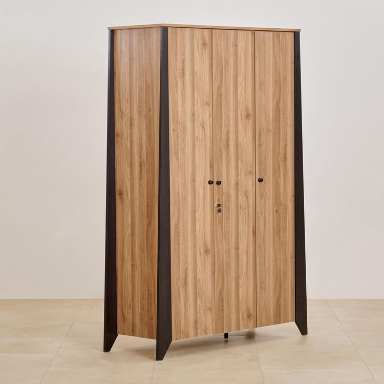 Helios Amberly 3-Door Wardrobe - Brown