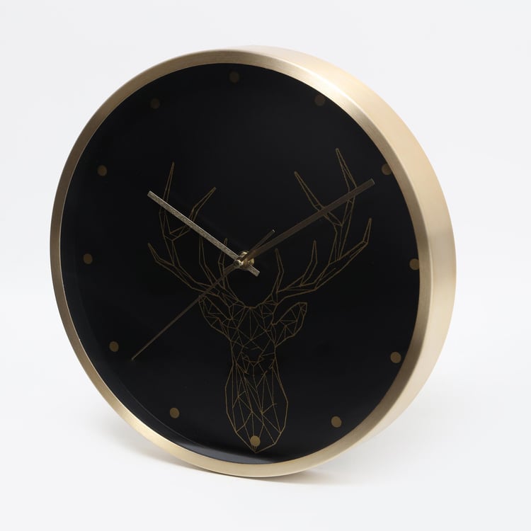 Casablanca Glass Reindeer Wall Clock - 30cm