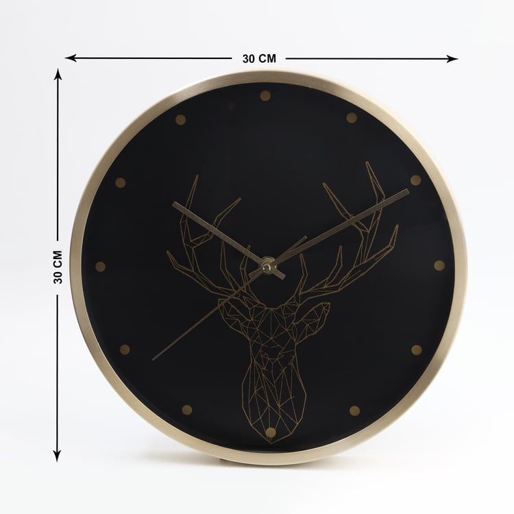 Casablanca Glass Reindeer Wall Clock - 30cm