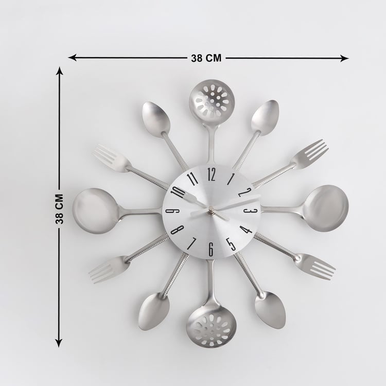 Casablanca Aluminium Cutlery Wall Clock - 38cm