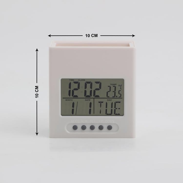 Casablanca Digital Table Clock and Pen Stand