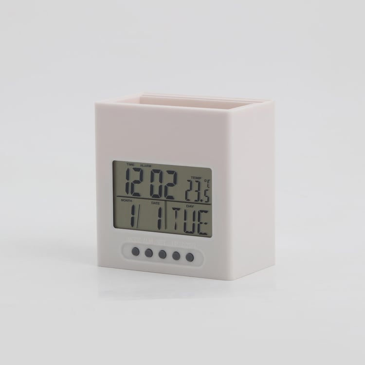 Casablanca Digital Table Clock and Pen Stand
