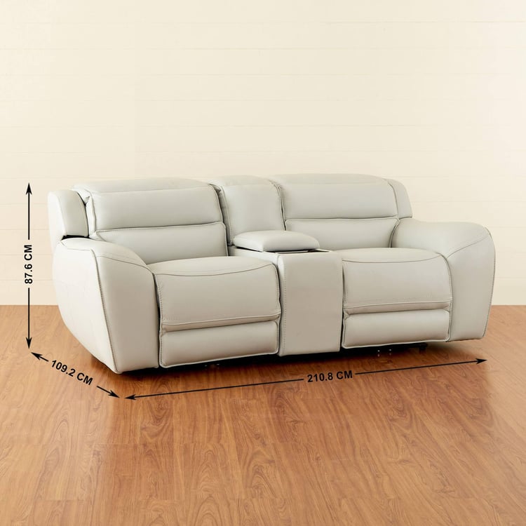 Mason Half Leather 3+2 Seater Electric Recliner Set - Grey