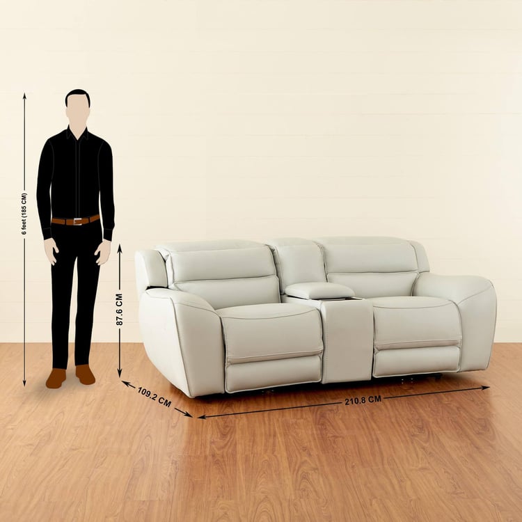 Mason Half Leather 3+2 Seater Electric Recliner Set - Grey