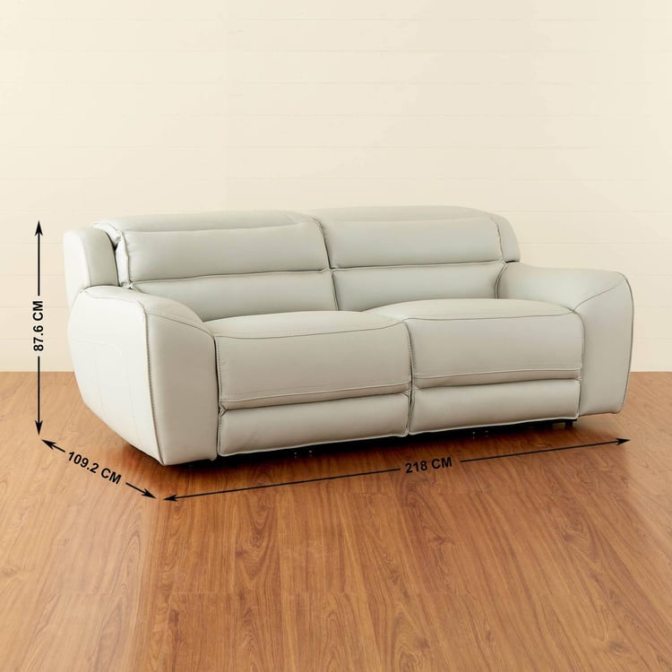 Mason Half Leather 3+2 Seater Electric Recliner Set - Grey