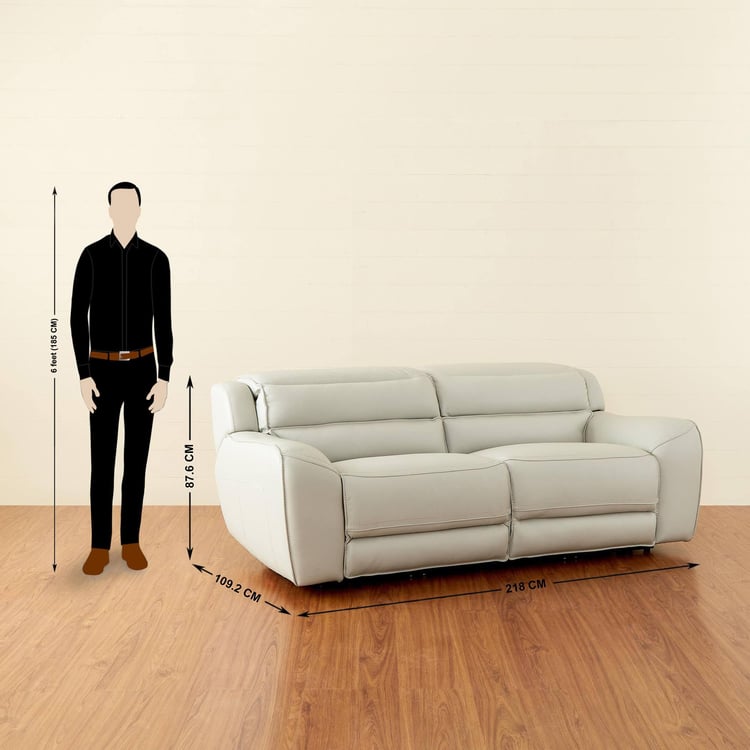 Mason Half Leather 3+2 Seater Electric Recliner Set - Grey