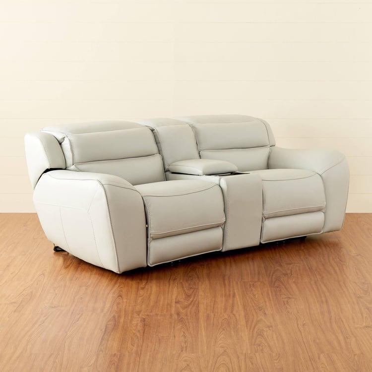 Mason Half Leather 3+2 Seater Electric Recliner Set - Grey