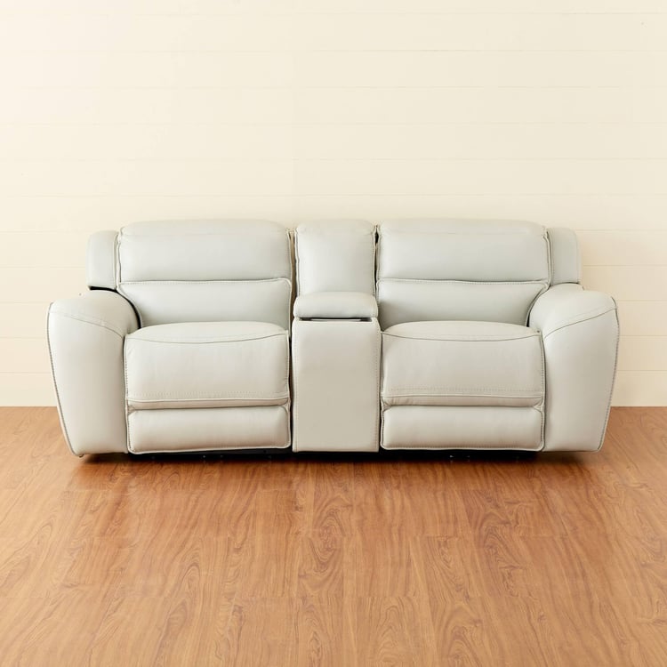 Mason Half Leather 3+2 Seater Electric Recliner Set - Grey